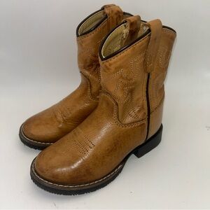Cody James Toddler Cowboy Boots Sz 6 Brown Tan Leather Western Farm Pull Up